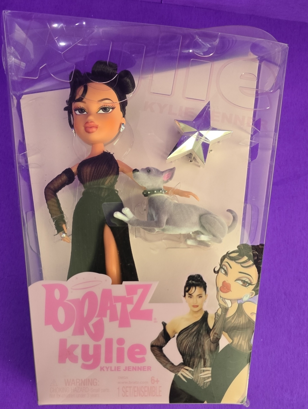 Mattel Bratz Kylie Jenner Doll in Black with Gray Dog